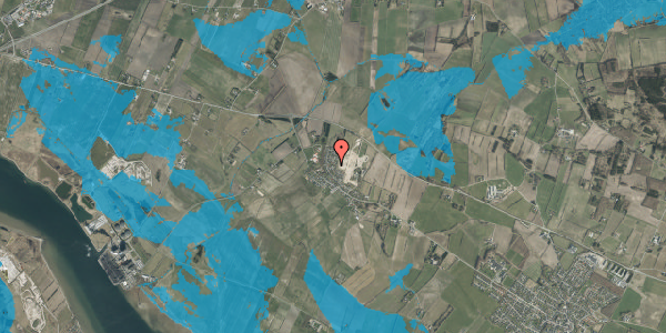Oversvømmelsesrisiko fra vandløb på Nøddevej 30, 9310 Vodskov