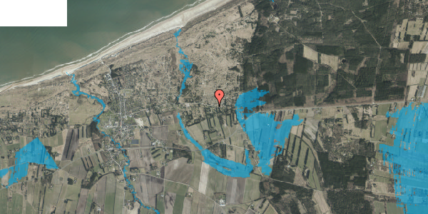 Oversvømmelsesrisiko fra vandløb på Blishønevej 1, 9881 Bindslev