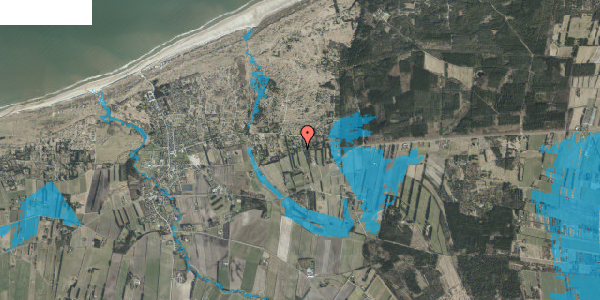 Oversvømmelsesrisiko fra vandløb på Blishønevej 7, 9881 Bindslev