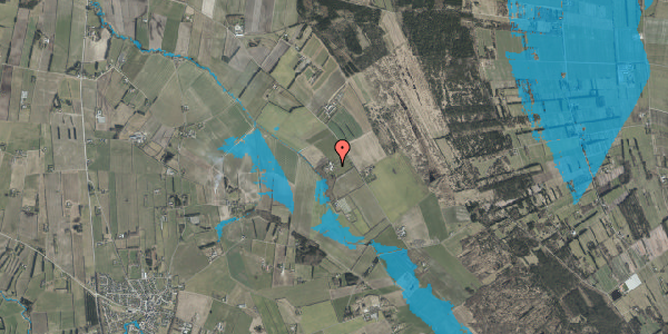 Oversvømmelsesrisiko fra vandløb på Elkærvej 12, 9881 Bindslev