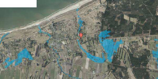 Oversvømmelsesrisiko fra vandløb på Falkevej 8, 9881 Bindslev