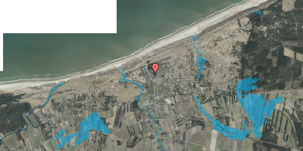 Oversvømmelsesrisiko fra vandløb på Tannisbugtvej 102, 9881 Bindslev