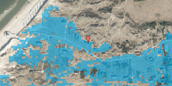 Oversvømmelsesrisiko fra vandløb på Rævehulevej 26, 9990 Skagen