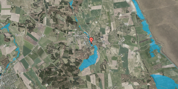 Oversvømmelsesrisiko fra vandløb på Birkekrogen 4, 9574 Bælum