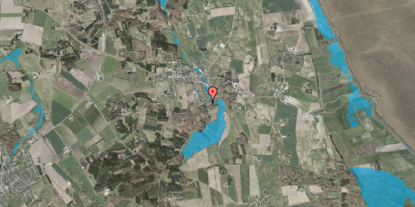 Oversvømmelsesrisiko fra vandløb på Lindevej 10, 9574 Bælum