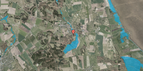 Oversvømmelsesrisiko fra vandløb på Lindevej 16, 9574 Bælum