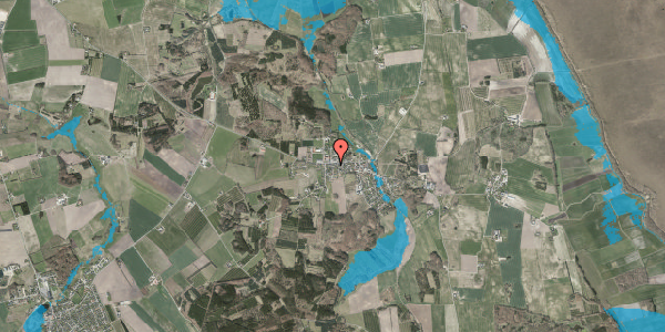 Oversvømmelsesrisiko fra vandløb på Rolighedsvej 2B, 9574 Bælum