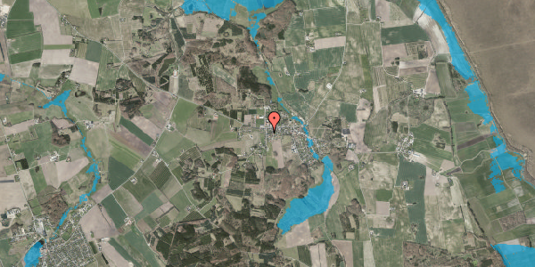 Oversvømmelsesrisiko fra vandløb på Skovhusevej 3, 9574 Bælum