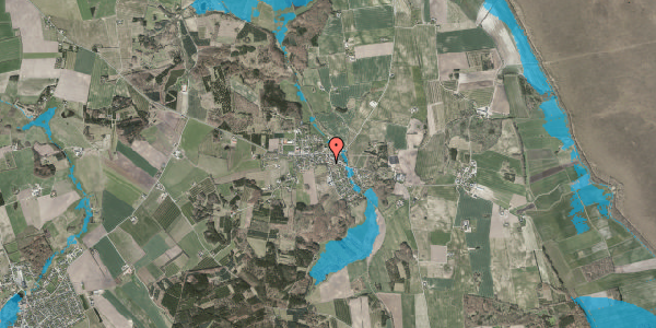 Oversvømmelsesrisiko fra vandløb på Østre Skovvej 4, 9574 Bælum