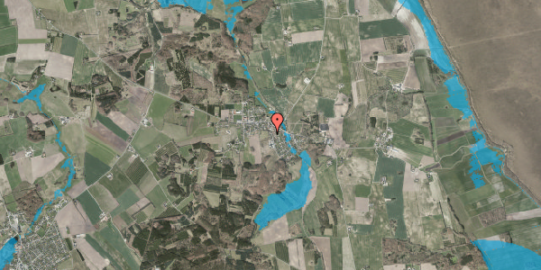 Oversvømmelsesrisiko fra vandløb på Østre Skovvej 8, 9574 Bælum