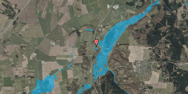 Oversvømmelsesrisiko fra vandløb på Hobrovej 213, 9520 Skørping