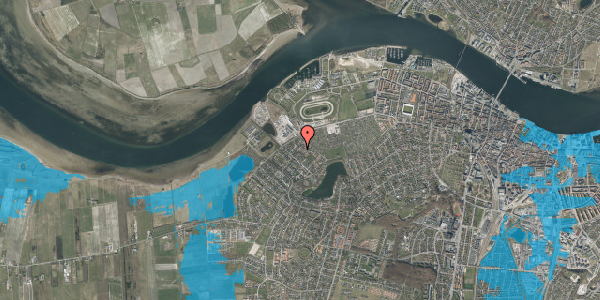 Oversvømmelsesrisiko fra vandløb på Alfavej 25, 9000 Aalborg