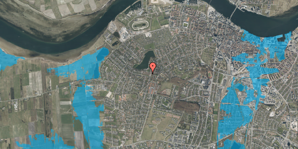 Oversvømmelsesrisiko fra vandløb på Bundgårdsvej 9, 9000 Aalborg