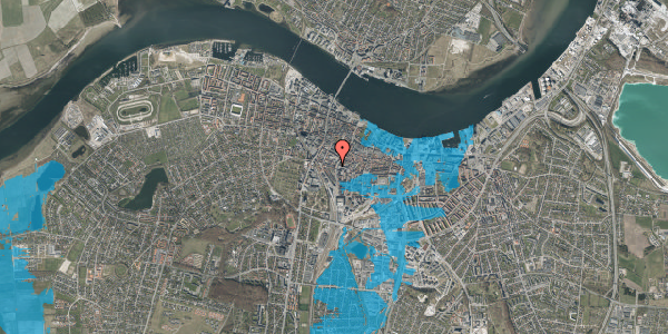 Oversvømmelsesrisiko fra vandløb på Danmarksgade 13, st. tv, 9000 Aalborg