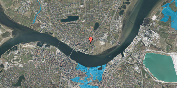 Oversvømmelsesrisiko fra vandløb på Dronningens Tværgade 13C, 1. tv, 9400 Nørresundby