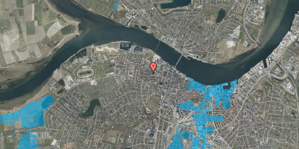 Oversvømmelsesrisiko fra vandløb på Dybbølgade 4, 1. th, 9000 Aalborg