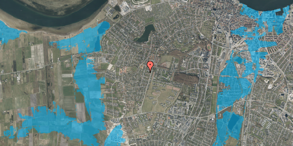 Oversvømmelsesrisiko fra vandløb på Egevej 10, 9000 Aalborg