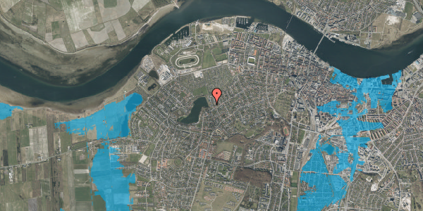 Oversvømmelsesrisiko fra vandløb på Evasvej 5, 9000 Aalborg