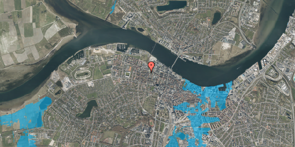 Oversvømmelsesrisiko fra vandløb på Helgolandsgade 2, st. , 9000 Aalborg