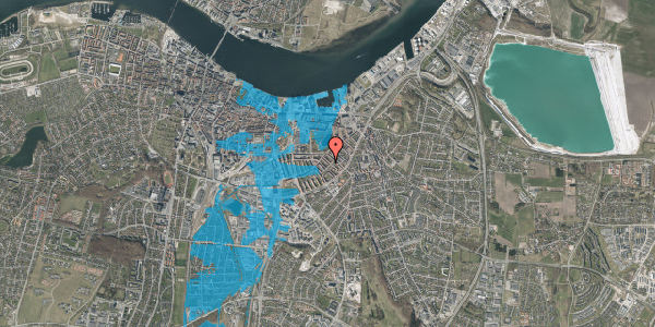 Oversvømmelsesrisiko fra vandløb på Himmerlandsgade 14, 3. th, 9000 Aalborg