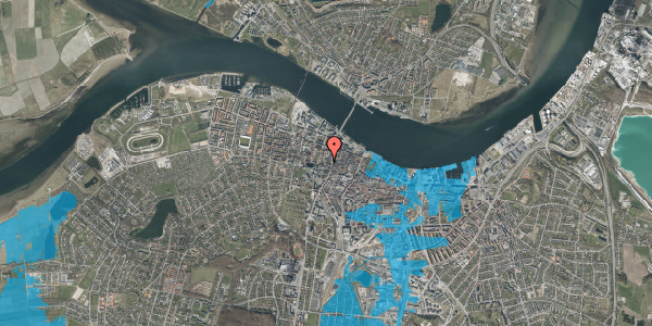Oversvømmelsesrisiko fra vandløb på Holbergsgade 19, 1. , 9000 Aalborg