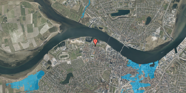 Oversvømmelsesrisiko fra vandløb på Ivar Huitfeldts Gade 5, 4. tv, 9000 Aalborg