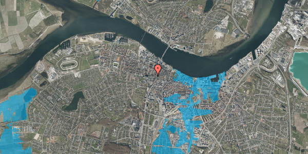 Oversvømmelsesrisiko fra vandløb på Jens Bangs Gade 15, st. , 9000 Aalborg