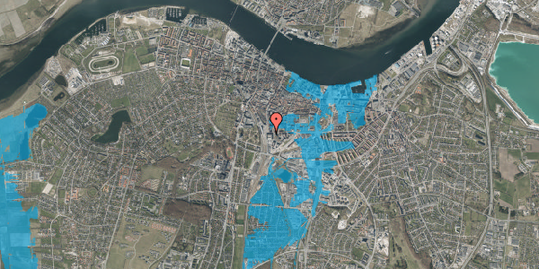 Oversvømmelsesrisiko fra vandløb på John F. Kennedys Plads 1F, st. 7, 9000 Aalborg
