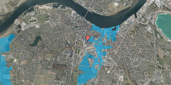 Oversvømmelsesrisiko fra vandløb på John F. Kennedys Plads 45, 3. tv, 9000 Aalborg
