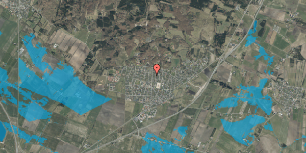 Oversvømmelsesrisiko fra vandløb på Vodskov Kirkevej 54, 9310 Vodskov