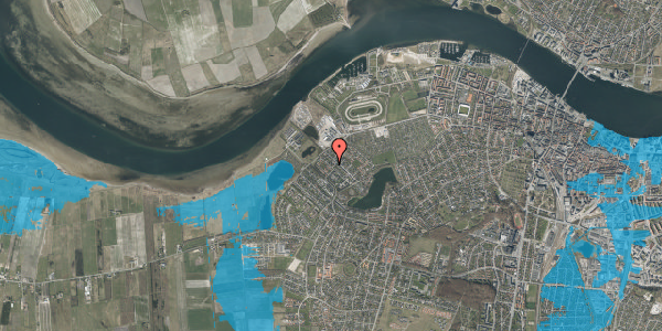 Oversvømmelsesrisiko fra vandløb på Kvædevej 17, 9000 Aalborg