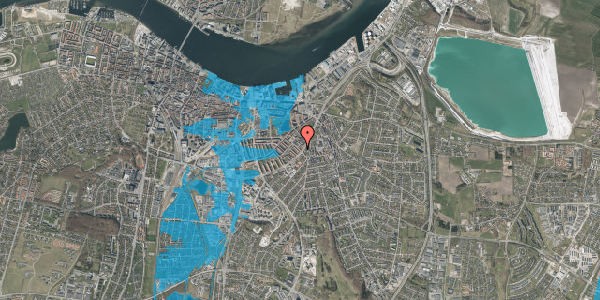 Oversvømmelsesrisiko fra vandløb på Langelandsgade 15, 1. th, 9000 Aalborg