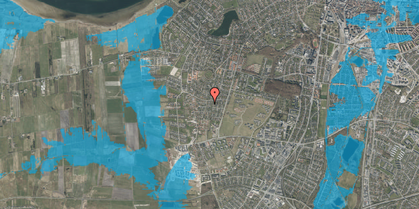 Oversvømmelsesrisiko fra vandløb på Las Poulsens Vej 13, 9000 Aalborg