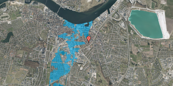 Oversvømmelsesrisiko fra vandløb på Læsøgade 14, 3. mf, 9000 Aalborg