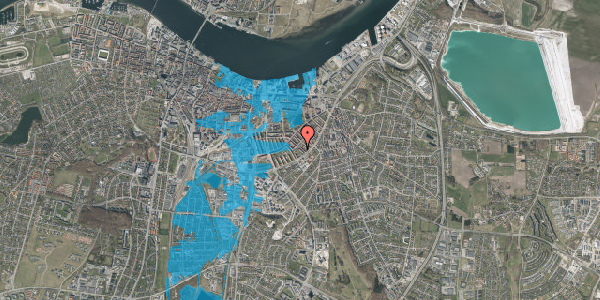 Oversvømmelsesrisiko fra vandløb på Læsøgade 18, st. tv, 9000 Aalborg