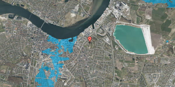 Oversvømmelsesrisiko fra vandløb på Michael Anchers Vej 1, 9000 Aalborg