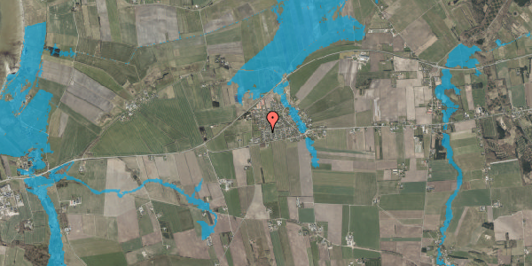 Oversvømmelsesrisiko fra vandløb på Niels Bugges Vej 19, 9240 Nibe