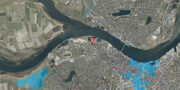 Oversvømmelsesrisiko fra vandløb på Niels Juels Gade 7, 1. tv, 9000 Aalborg