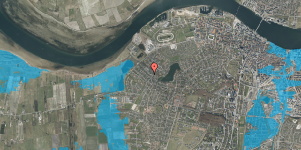 Oversvømmelsesrisiko fra vandløb på Omegavej 75, 9000 Aalborg