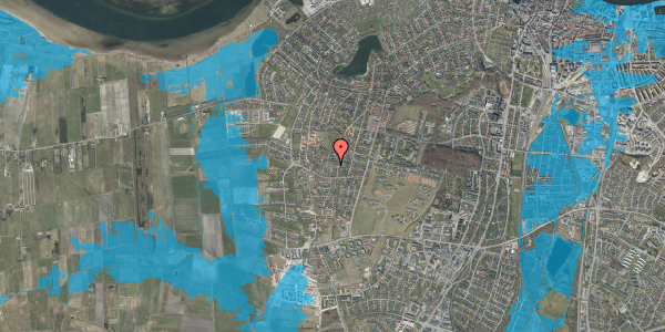 Oversvømmelsesrisiko fra vandløb på Peder Pårs Vej 10, 9000 Aalborg