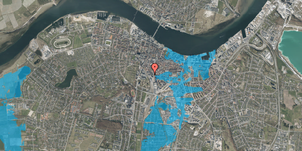 Oversvømmelsesrisiko fra vandløb på Prinsensgade 10, 2. th, 9000 Aalborg