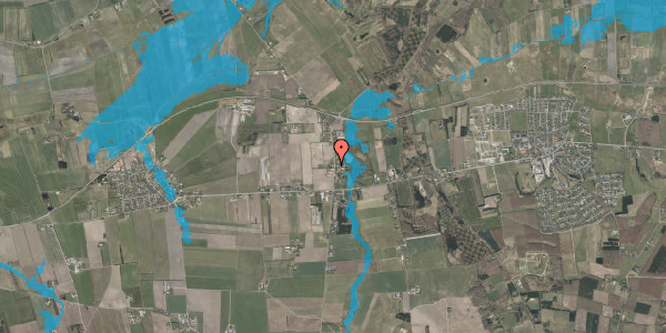 Oversvømmelsesrisiko fra vandløb på Restrup Kærvej 11, 9240 Nibe