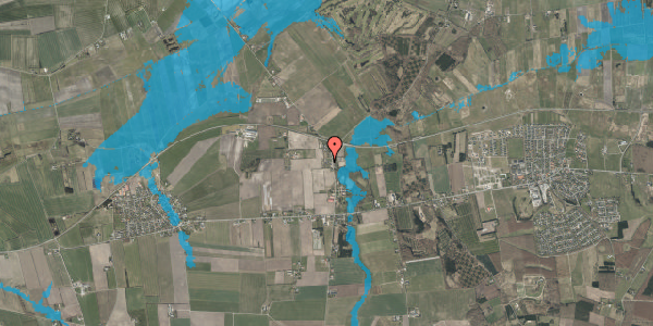 Oversvømmelsesrisiko fra vandløb på Restrup Kærvej 25, 9240 Nibe
