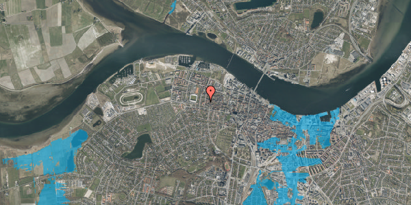 Oversvømmelsesrisiko fra vandløb på Ryesgade 12, 1. th, 9000 Aalborg