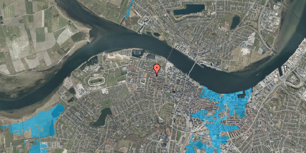 Oversvømmelsesrisiko fra vandløb på Ryesgade 36, 2. tv, 9000 Aalborg