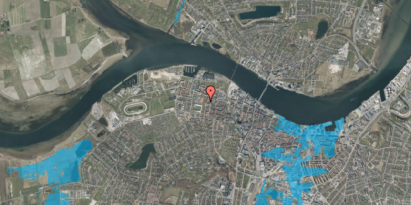 Oversvømmelsesrisiko fra vandløb på Schleppegrellsgade 43, 9000 Aalborg