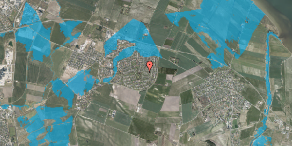 Oversvømmelsesrisiko fra vandløb på Skodsborgvej 75, 9270 Klarup
