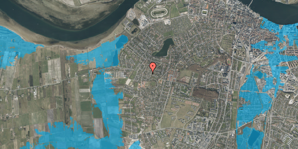 Oversvømmelsesrisiko fra vandløb på Skolemestervej 15, 9000 Aalborg