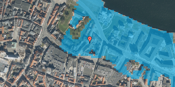 Oversvømmelsesrisiko fra vandløb på Slotsgade 25, 1. 105, 9000 Aalborg