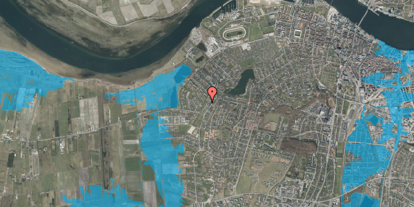 Oversvømmelsesrisiko fra vandløb på Slåenvej 14, 9000 Aalborg
